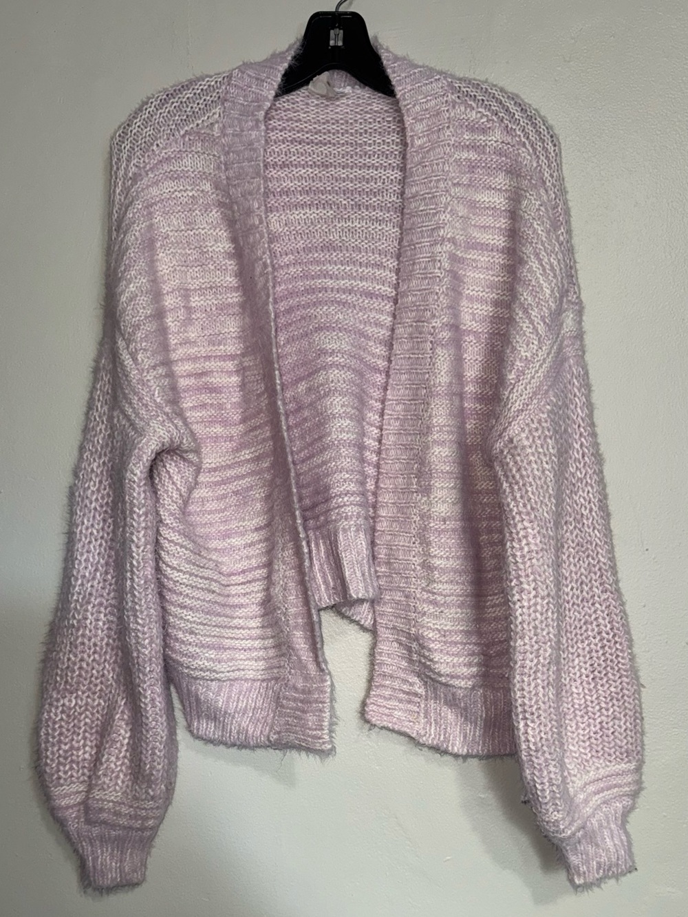 Anthropologie Akemi+ Kin Light Lavender Open-Front Chunky Cardigan